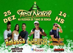 Itacaré realizará o Natal Fest no dia 25 em Taboquinhas