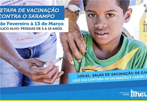 Campanha de vacinação contra o sarampo vai até 13 de março