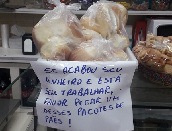 Padaria oferece produtos a quem perdeu a renda por causa do isolamento