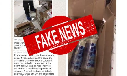 Governo do Estado desmente fake news e diz que não enviou areia em caixas com álcool em gel
