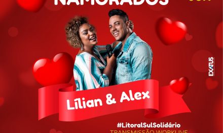 Lílian Casas e Alex Félix fazem live solidária no Dia dos Namorados