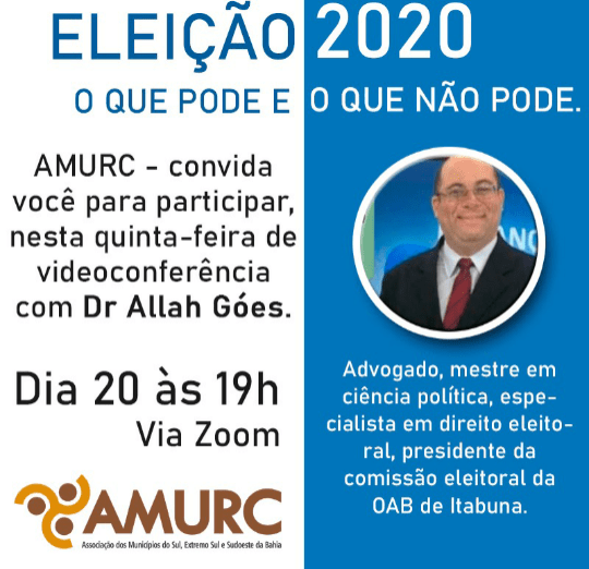 Amurc promove live sobre a legislação eleitoral de 2020