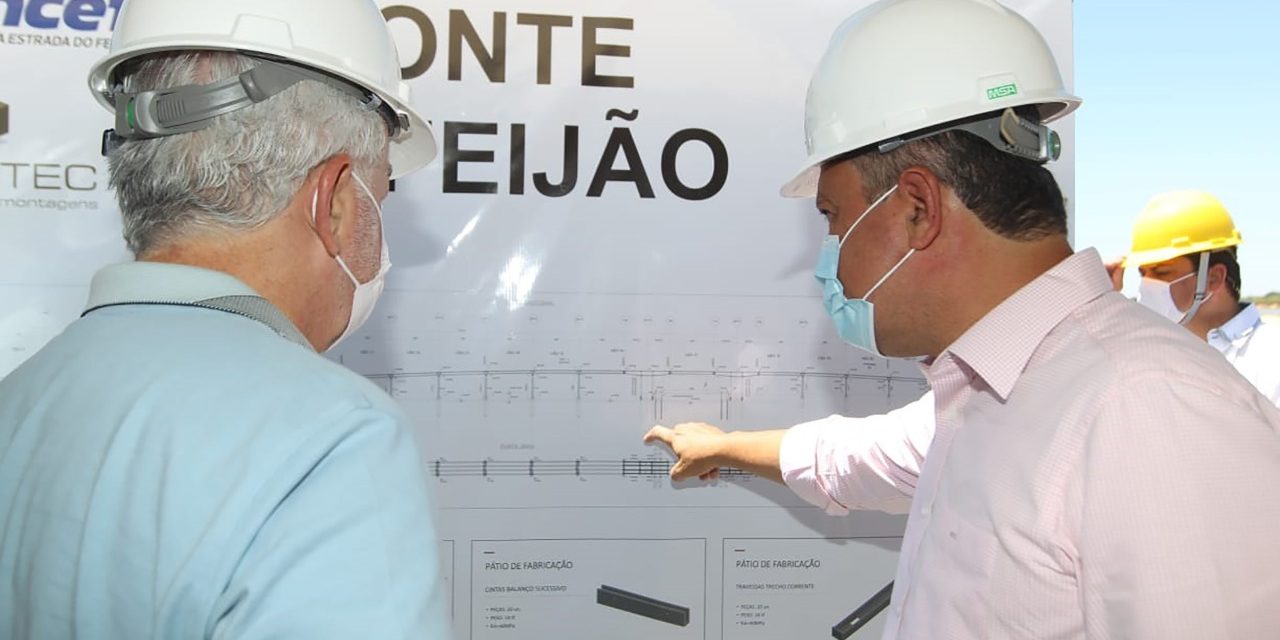 Obras da nova ponte sobre o Rio São Francisco são vistoriadas pelo governador