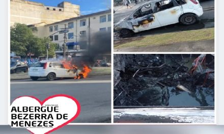 Carro do Albergue Bezerra de Menezes pega fogo e instituição cria vaquinha para comprar um novo veículo