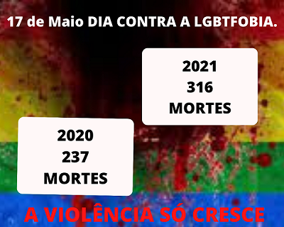 17 DE MAIO: DIA DE COMBATE A LGBTFOBIA: ESSE COMBATE É URGENTE, É AGORA, É TODO DIA