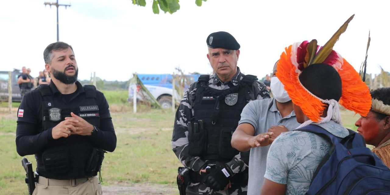 Forças de Segurança estaduais visitam aldeia indígena na região de Prado