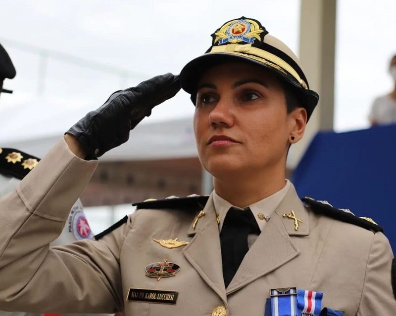 PM tem primeira mulher no comando do Esquadrão Falcão