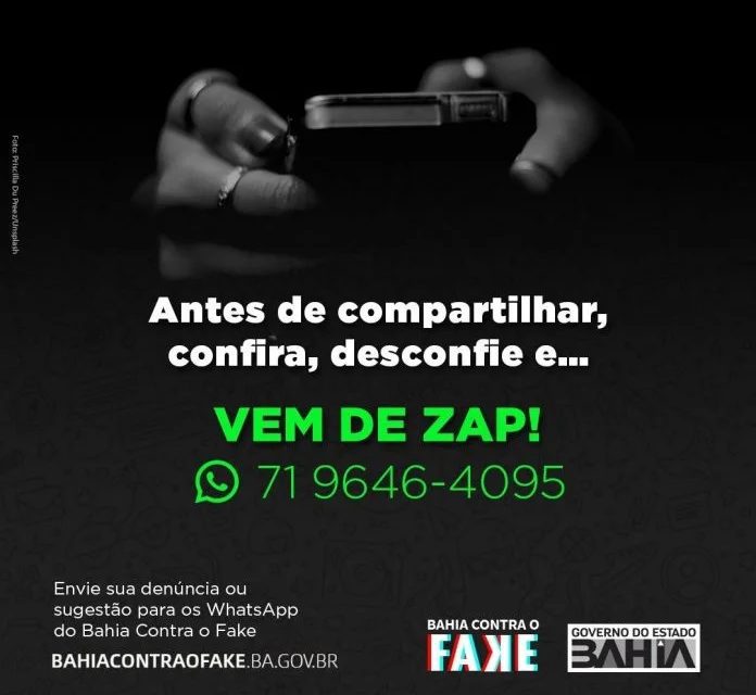 Governo da Bahia reforça combate às fake news via WhatsApp