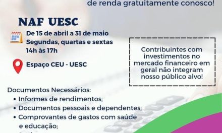 Uesc vai viabilizar declaração do IRPF de forma gratuita em Ilhéus e Itabuna